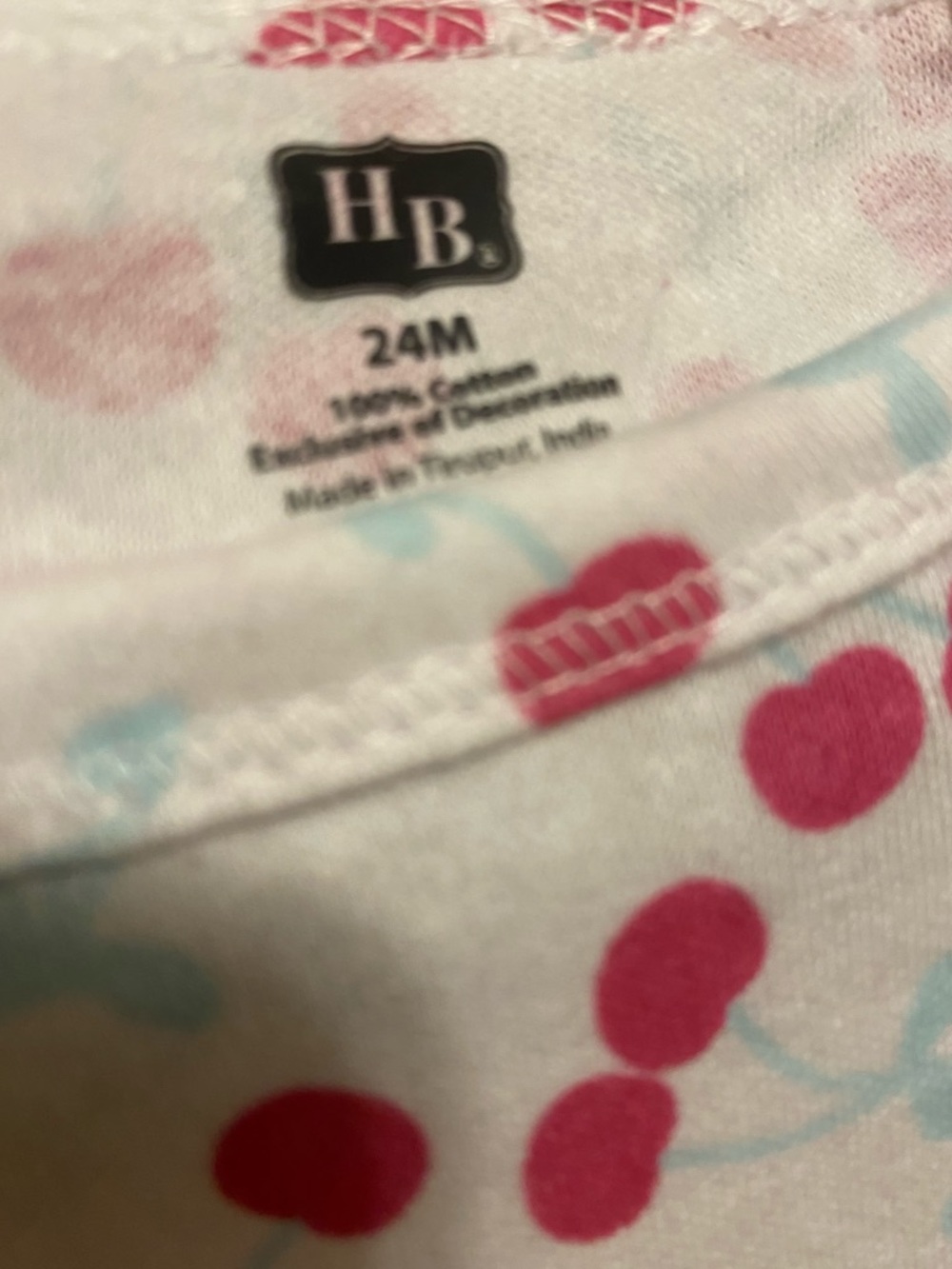 Hudson Baby Dress with Pink Cherry Print and Light Blue Accents NEW size 24 mth - Picture 4 of 4